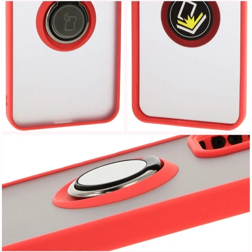 Buy Bizon Case Hybrid Ring Oppo Reno 12 smoky with a red frame - BIZ6937 - {ean13} - Home Screen Store Europe