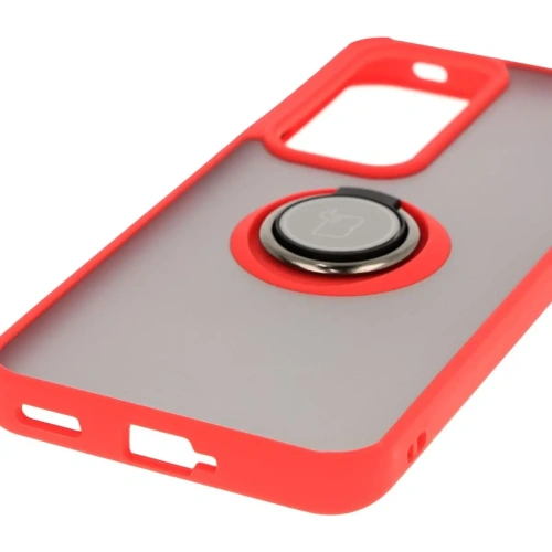 Buy Bizon Case Hybrid Ring Oppo Reno 12 smoky with a red frame - BIZ6937 - {ean13} - Home Screen Store Europe