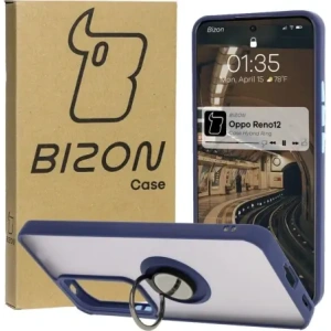 Kup Etui s úchytem na prst Bizon Case Hybrid Ring pro Oppo Reno 12 kouřové s modrým rámečkem - BIZ6938 - {ean13} - Sklep Home Screen