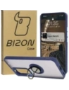 Caz Bizon Hybrid Ring Oppo Reno 12 fumuriu cu un cadru albastru marin
