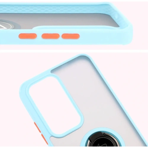Kup Etui s úchopem na prst Bizon Case Hybrid Ring pro Oppo Reno 12 kouřové s světle modrým rámečkem. - BIZ6939 - {ean13} - Sklep Home Screen