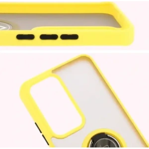 Kup Etui z uchwytem na palec Bizon Case Hybrid Ring do Oppo Reno 12 przydymione z żółtą ramką - BIZ6940 - {ean13} - Sklep Home Screen