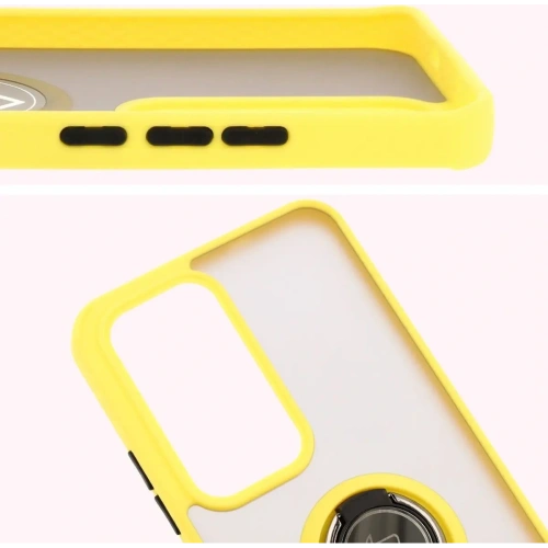 Buy Bizon Case Hybrid Ring Oppo Reno 12 smoky with a yellow frame - BIZ6940 - {ean13} - Home Screen Store Europe
