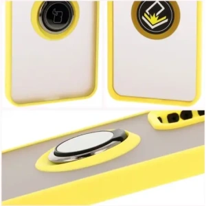 Kup Etui z uchwytem na palec Bizon Case Hybrid Ring do Oppo Reno 12 przydymione z żółtą ramką - BIZ6940 - {ean13} - Sklep Home Screen