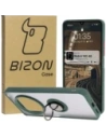 Bizon Case Hybrid Ring Xiaomi Redmi 14C 4G / POCO C75 fumuriu cu un cadru verde închis