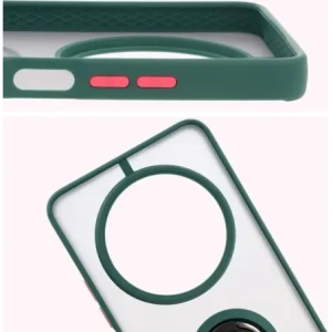 Kup Etui z uchwytem na palec Bizon Case Hybrid Ring do Xiaomi Redmi 14C 4G / POCO C75 przydymione z ciemnozieloną ramką - BIZ6941 - {ean13} - Sklep Home Screen