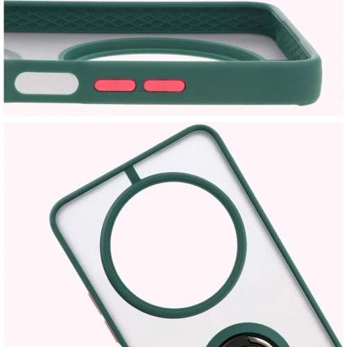 Kup Bizon Case Hybrid Ring Xiaomi Redmi 14C 4G / POCO C75 füstös sötétzöld kerettel - BIZ6941 - {ean13} - Sklep Home Screen