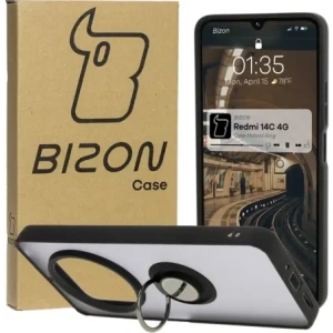 Kup Bizon Case Hybrid Ring Xiaomi Redmi 14C 4G / POCO C75 fumuriu cu un cadru negru - BIZ6942 - {ean13} - Sklep Home Screen
