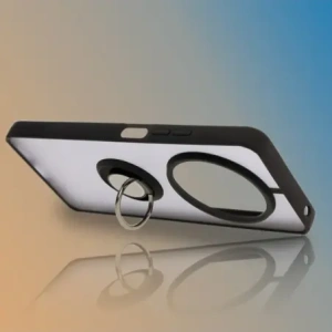 Etui s úchopem na prst Bizon Case Hybrid Ring do Xiaomi Redmi 14C 4G / POCO C75 kouřové s černým rámem