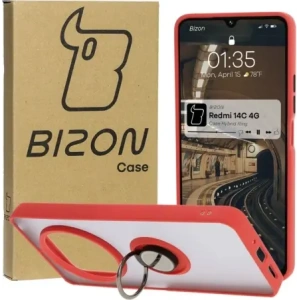 Buy Bizon Case Hybrid Ring Xiaomi Redmi 14C 4G / POCO C75 smoky with a red frame - BIZ6943 - {ean13} - Home Screen Store Europe