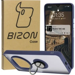 Buy Bizon Case Hybrid Ring Xiaomi Redmi 14C 4G / POCO C75 smoky with a navy blue frame - BIZ6944 - {ean13} - Home Screen Store Europe