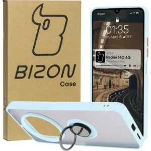 Kup Bizon Case Hybrid Ring Xiaomi Redmi 14C 4G / POCO C75 smoky cu un cadru de culoare albastru deschis - BIZ6945 - {ean13} - Sklep Home Screen