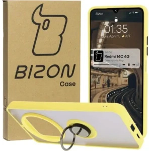 Buy Bizon Case Hybrid Ring Xiaomi Redmi 14C 4G / POCO C75 smoky with a yellow frame - BIZ6946 - {ean13} - Home Screen Store Europe