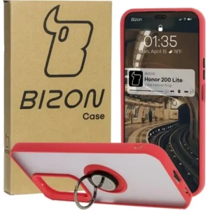 Kup Pouzdro s úchopem na prst Bizon Case Hybrid Ring pro Honor 200 Lite kouřové s červeným rámem - BIZ6950 - {ean13} - Sklep Home Screen