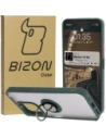 Bizon Case Hybrid Ring Xiaomi Redmi 13 4G rauchig mit einem dunkelgrünen Rahmen