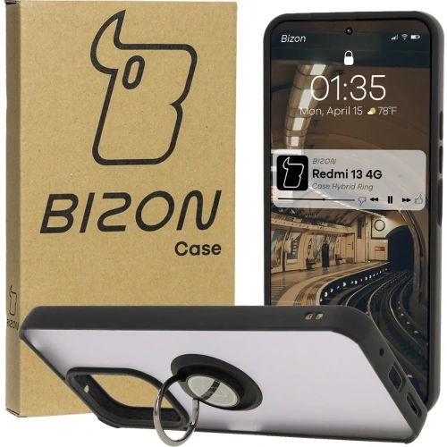 Kup Bizon Case Hybrid Ring Xiaomi Redmi 13 4G rauchig mit einem schwarzen Rahmen - BIZ6956 - {ean13} - Sklep Home Screen