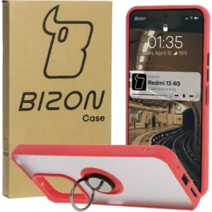 Kup Bizon Case Hybrid Ring Xiaomi Redmi 13 4G rauchig mit einem roten Rahmen - BIZ6957 - {ean13} - Sklep Home Screen