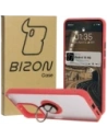 Bizon Case Hybrid Ring Xiaomi Redmi 13 4G rauchig mit einem roten Rahmen