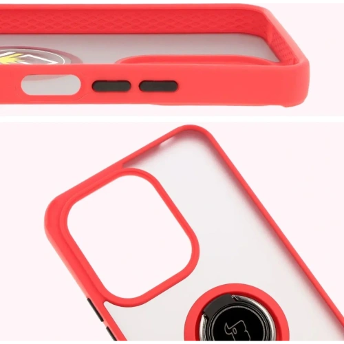 Buy Bizon Case Hybrid Ring Xiaomi Redmi 13 4G smoky with a red frame - BIZ6957 - {ean13} - Home Screen Store Europe