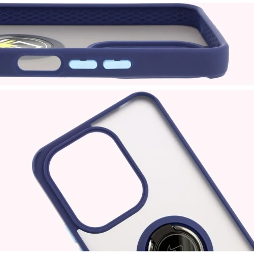 Kup Bizon Case Hybrid Ring Xiaomi Redmi 13 4G rauchig mit einem marineblauen Rahmen - BIZ6958 - {ean13} - Sklep Home Screen