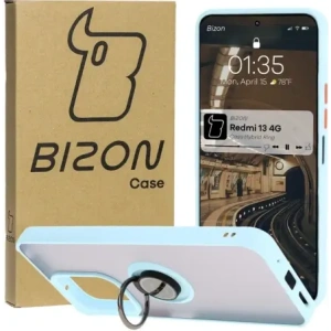 Kup Bizon Case Hybrid Ring Xiaomi Redmi 13 4G rauchig mit einem hellblauen Rahmen - BIZ6959 - {ean13} - Sklep Home Screen