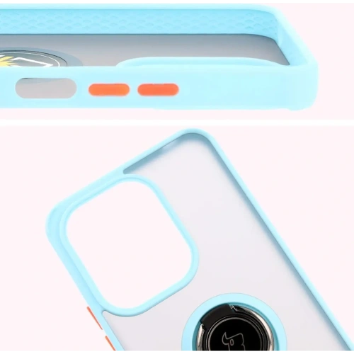 Kup Bizon Case Hybrid Ring Xiaomi Redmi 13 4G rauchig mit einem hellblauen Rahmen - BIZ6959 - {ean13} - Sklep Home Screen