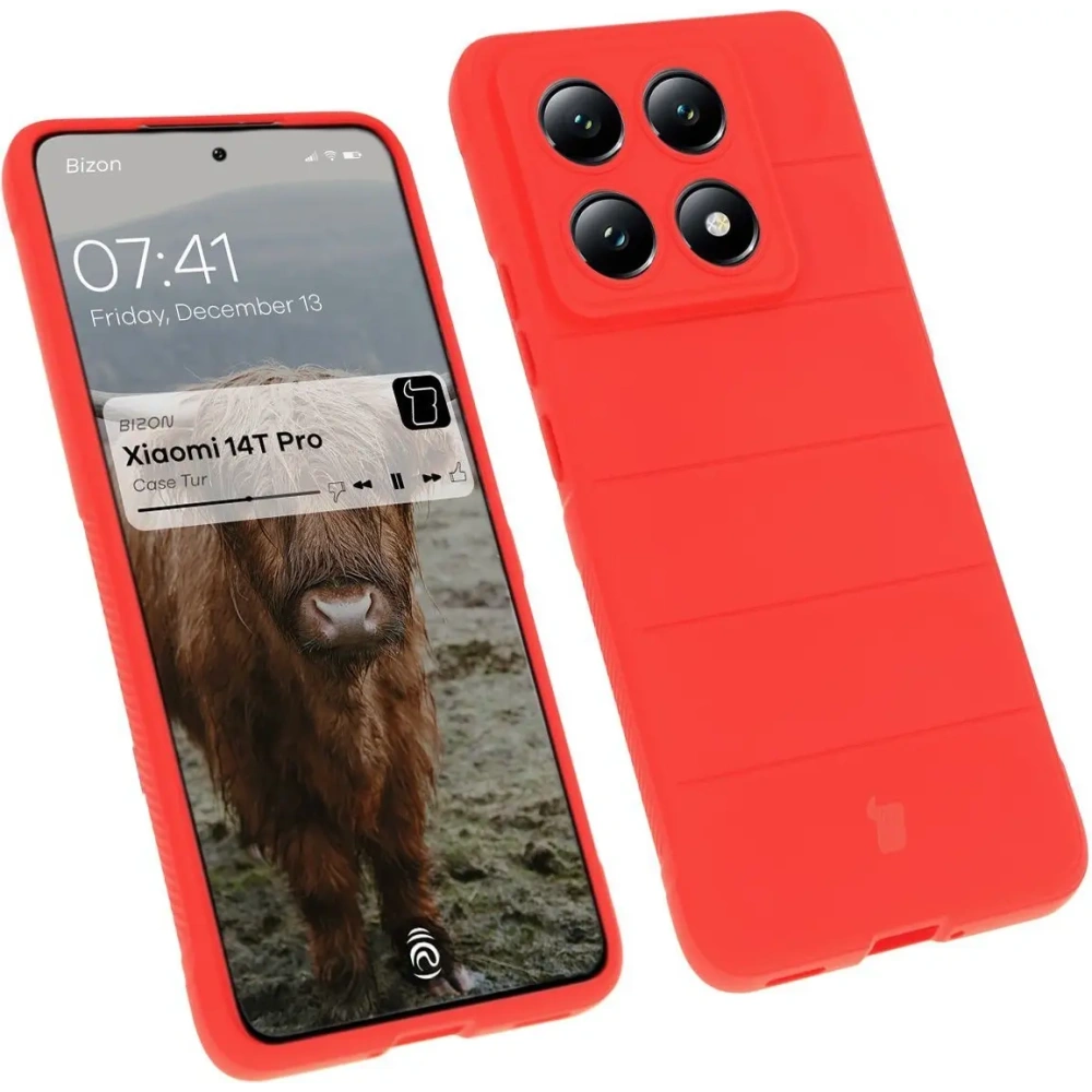 Pancerne etui Bizon Case Tur do Xiaomi 14T Pro czerwone