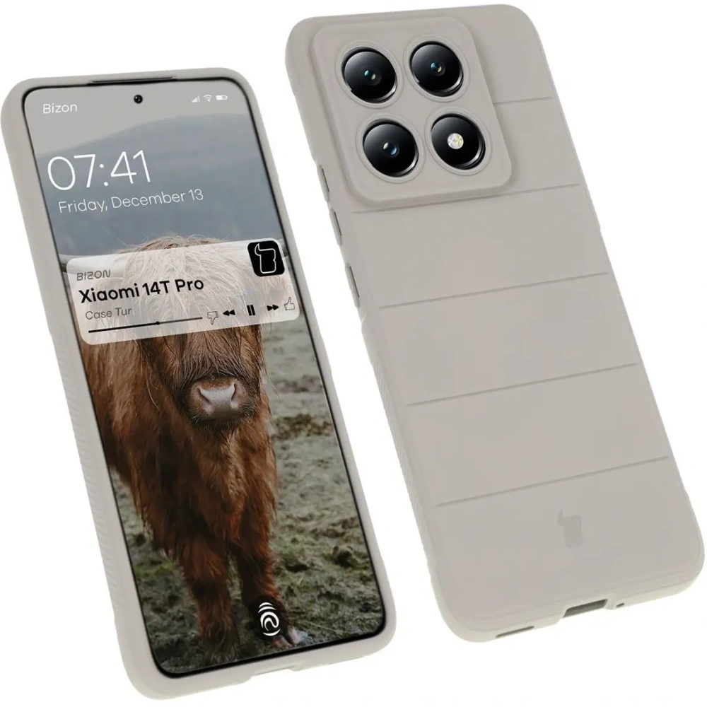 Pancerne etui Bizon Case Tur do Xiaomi 14T Pro jasnoszare