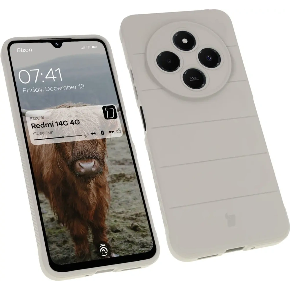 Pancerne etui Bizon Case Tur do Xiaomi Redmi 14C 4G / POCO C75 jasnoszare