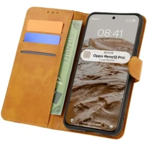 Kup Etui z klapką Bizon Case Pocket do Oppo Reno 12 Pro brązowe - BIZ6973 - {ean13} - Sklep Home Screen