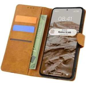 Kup Etui z klapką Bizon Case Pocket do Xiaomi Redmi 13 4G brązowe - BIZ6976 - {ean13} - Sklep Home Screen