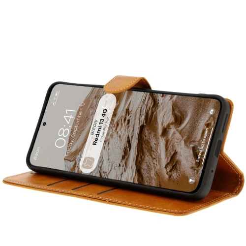 Kup Etui z klapką Bizon Case Pocket do Xiaomi Redmi 13 4G brązowe - BIZ6976 - {ean13} - Sklep Home Screen