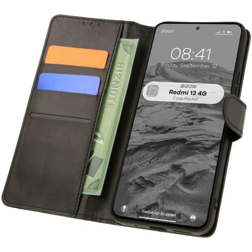 Kup Etui z klapką Bizon Case Pocket do Xiaomi Redmi 13 4G czarne - BIZ6977 - {ean13} - Sklep Home Screen