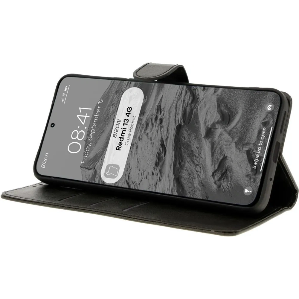 Etui z klapką Bizon Case Pocket do Xiaomi Redmi 13 4G czarne