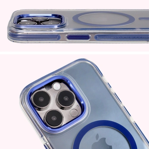 Kup Etui s magnetickým kroužkem Bizon Case Marco pro Apple iPhone 15 Pro průhledné s modrým rámečkem - BIZ6981 - {ean13} - Sklep Home Screen