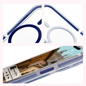 Kup Etui z pierścieniem magnetycznym Bizon Case Marco do Apple iPhone 15 Pro przezroczyste z niebieską ramką - BIZ6981 - {ean13} - Sklep Home Screen