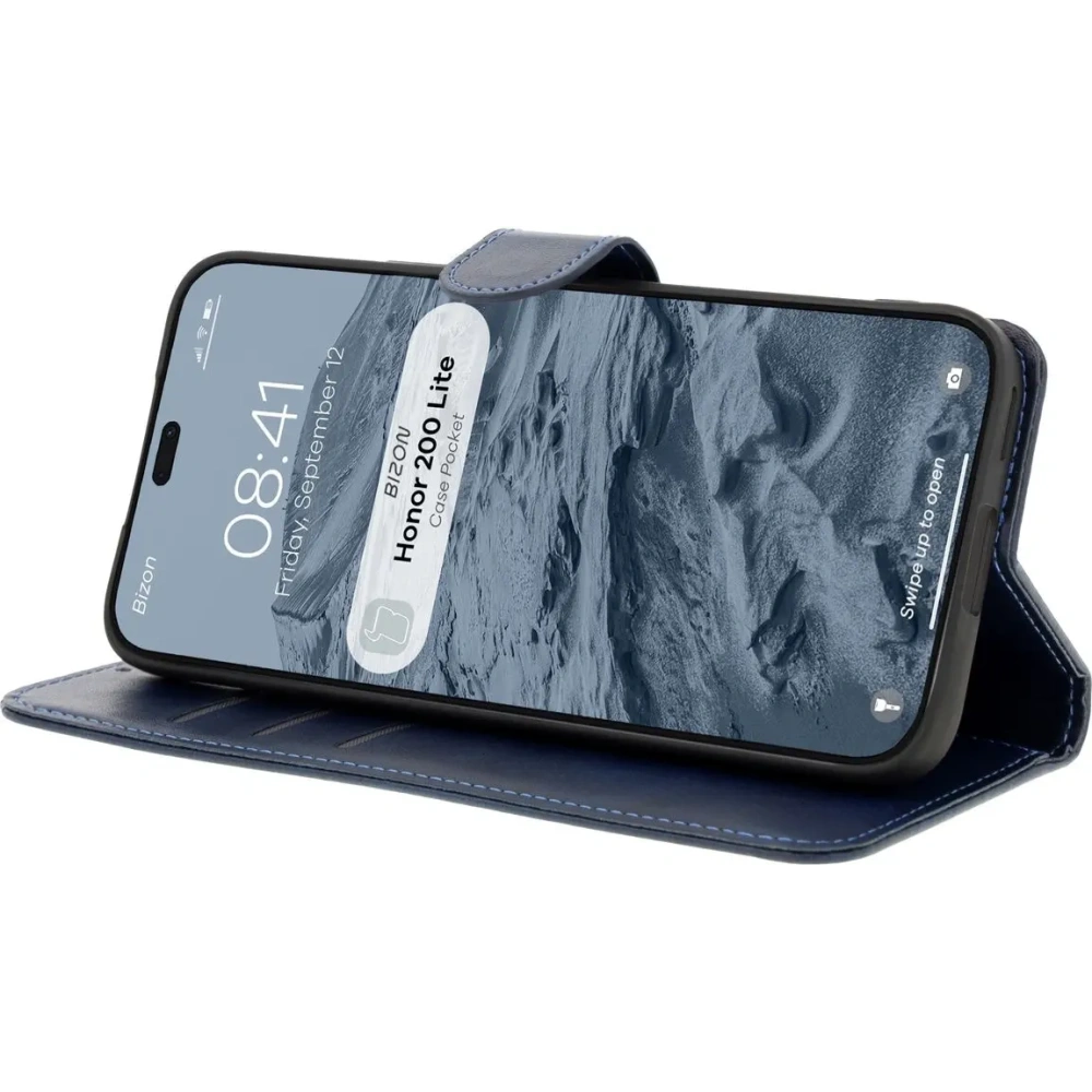 Etui z klapką Bizon Case Pocket do Honor 200 Lite granatowe