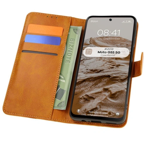 Kup Etui s klopou Bizon Case Pocket pro Motorola Moto G55 5G hnědé - BIZ6985 - {ean13} - Sklep Home Screen