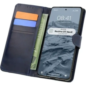 Kup Etui z klapką Bizon Case Pocket do Realme GT 6 / 6T / Neo 6 / Neo 6 SE granatowe - BIZ6990 - {ean13} - Sklep Home Screen