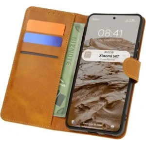 Kup Etui z klapką Bizon Case Pocket do Xiaomi 14T brązowe - BIZ6991 - {ean13} - Sklep Home Screen