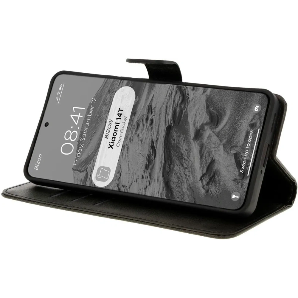 Etui z klapką Bizon Case Pocket do Xiaomi 14T czarne