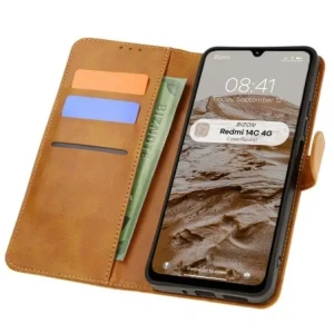 Kup Etui z klapką Bizon Case Pocket do Xiaomi Redmi 14C 4G brązowe - BIZ6994 - {ean13} - Sklep Home Screen