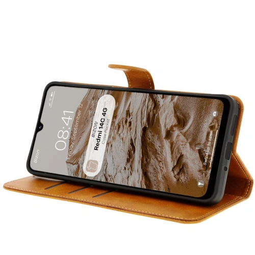 Kup Etui z klapką Bizon Case Pocket do Xiaomi Redmi 14C 4G brązowe - BIZ6994 - {ean13} - Sklep Home Screen