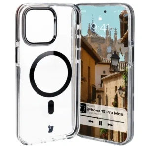 Kup Etui z pierścieniem magnetycznym Bizon Case Marco do Apple iPhone 15 Pro Max przezroczyste z czarną ramką - BIZ6997 - {ean13} - Sklep Home Screen