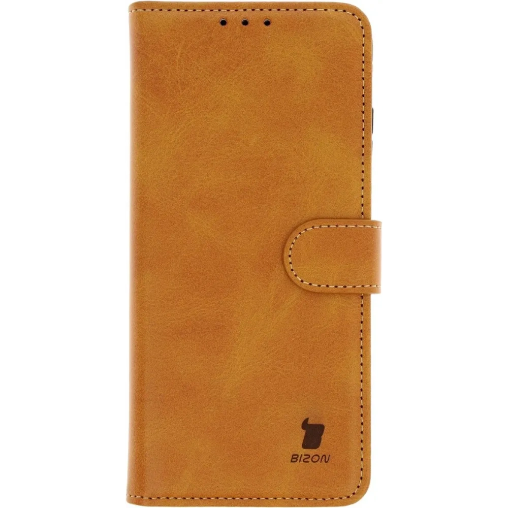 Etui z klapką Bizon Case Pocket do Motorola Edge 50 Fusion brązowe