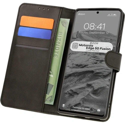 Kup Etui z klapką Bizon Case Pocket do Motorola Edge 50 Fusion czarne - BIZ7004 - {ean13} - Sklep Home Screen