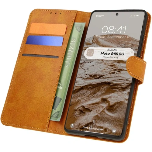 Kup Bizon tok zsebes Motorola Moto G85 5G barna - BIZ7006 - {ean13} - Sklep Home Screen