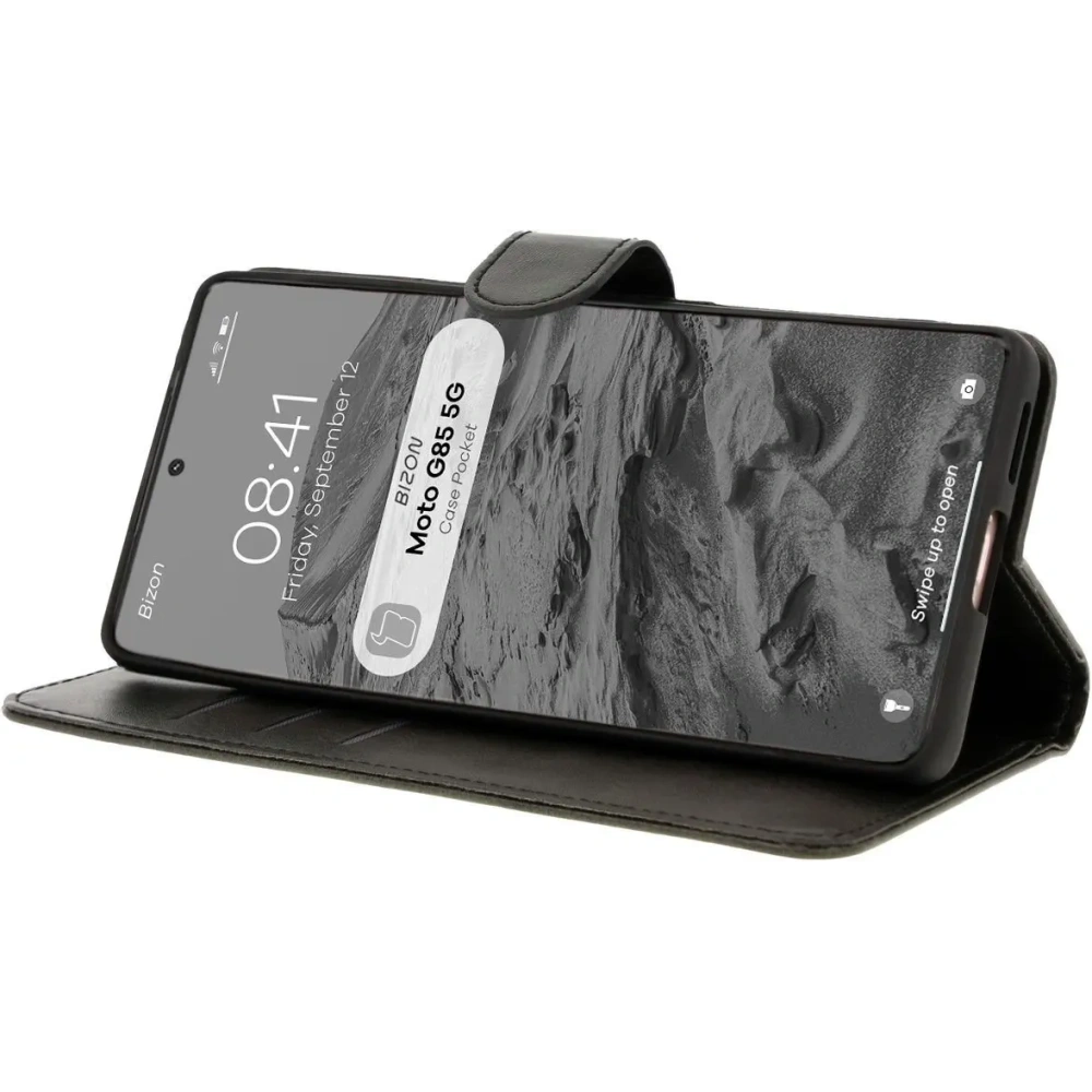 Etui z klapką Bizon Case Pocket do Motorola Moto G85 5G czarne