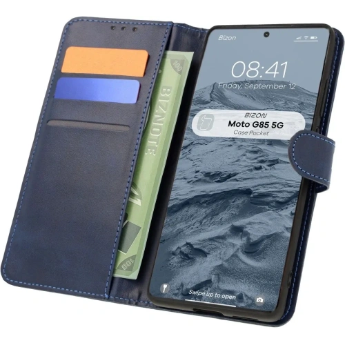 Kup Etui z klapką Bizon Case Pocket do Motorola Moto G85 5G granatowe - BIZ7008 - {ean13} - Sklep Home Screen