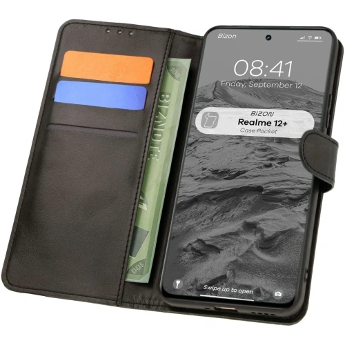 Kup Etui z klapką Bizon Case Pocket do Realme 12+ czarne - BIZ7010 - {ean13} - Sklep Home Screen